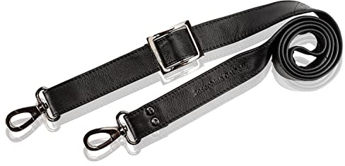 Josephine Osthoff - SCHULTERRIEMEN Leder Echtleder Ersatzriemen Gurt Crossbody Strap Ersatz 135 cm Länge 3 cm Breite schwarz/anthrazit echt Leder