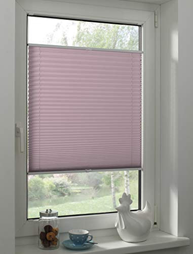 Sunpro24 Plissee auf Maß, Blickdichtes Faltrollo, Montage im Glasfalz mittels Schrauben, Sonnenschutzrollo, (B) 20-50 x (H) 20-80 cm, Rosa
