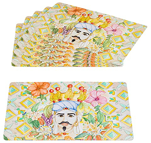 Uppsättning av 6 färgglada PVC PVC 44x28 cm set, halkfri och lätt att tvätta