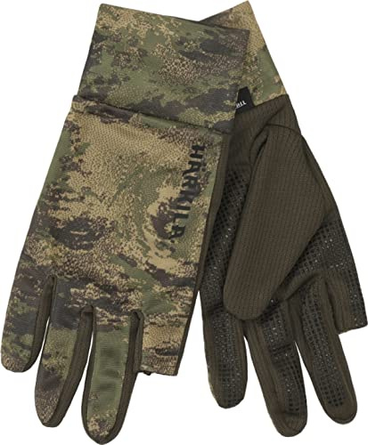 Härkila Deer Stalker Camo Gants de chasse camouflage avec protection contre les insectes Tanatex® - Gants de chasseur avec doigt de tir - Taille L