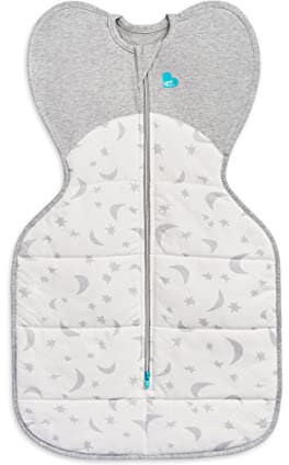 Love To Dream Swaddle Up, Medium 6–8,5 kg, Weiß, Enge Passform unterstützt den Schlaf, 3,5 Tog (14–16 °C), maschinenwaschbar, Von Hebammen empfohlen, Doppelreißverschluss