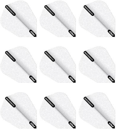 RED DRAGON V-Standard White Dart Flights- 3 Sets Per Pack (9 Dart Flights in total)