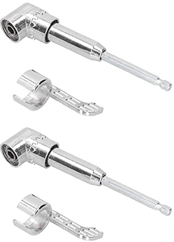 Fyearfly 2 Sets Ellenbogen-Bits, abgewinkelter Bithalter 105 ° Bohrmaschinenadapter 1/4-Zoll-Sechskantschaft-Winkelschraubendreher-Verlängerungsbuchse