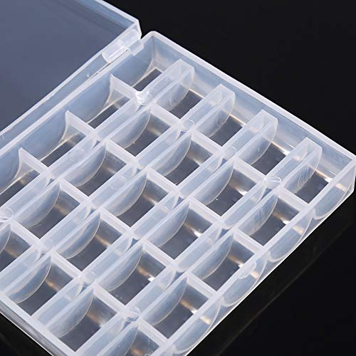 1 Stück Kunststoff Leere Spulen Fall Nähmaschine Spule Organizer Lagerung Klare Box für 25 Spulen Spulenhalter Fall Aufbewahrungsbox Leere Nähmaschine Werkzeuge Boite Canette