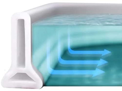 200 cm Self-Adhesive Barrier for Shower and Bathtubs without Screen | Flexible Silicone Rubber Sheet, Water Threshold and Protector for Bathroom Furniture, Countertops or Outdoor Floor Dam