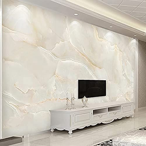 Mármol Beige Tv Pared Pintado Papel Tapiz De 3D Decoración Dormitorio Fotomural Sala Mural-430cm×300cm