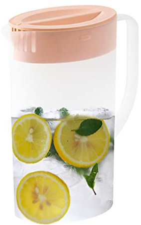 Fulenyi Water Jug 1.5 Litres with Plastic Lid Drinks Carafe for Hot and Cold Water Iced Tea Coffee Milk Juice Carafe with Handle
