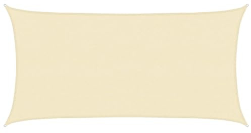 HIGSOSE Voile d'ombrage Rectangulaire Crème 2,5x5 m PEHD Respirant 90% de Protection Contre UV Parasol de Patio Créez Petit Abri Tous Espaces d'extérieur pour Jardin Terrasse Balcon