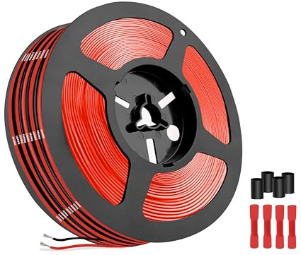 THUN-CT 16 AWG 1.3mm² Silicone Wire Black/Red, 2 x 19.7 ft | Flexible stranded tinned copper silicone wire for RC batteries, vehicles, electronics and low-voltage DIY wiring