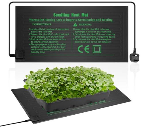 HYDGOOHO Durable Seedling Heat Mat 53 x 25 cm,Waterproof Hydroponic Heating Pad,Greenhouse Heating Pad for Seedling and Germination-1pack