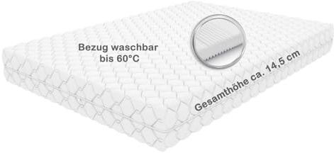 Mountbeaver Carlton 90x200 cm mittel - 7- Zonen Matratze, ca. 14,5 cm Gesamthöhe, Bezug waschbar bis 60 Grad, Oeko-TEX® 100