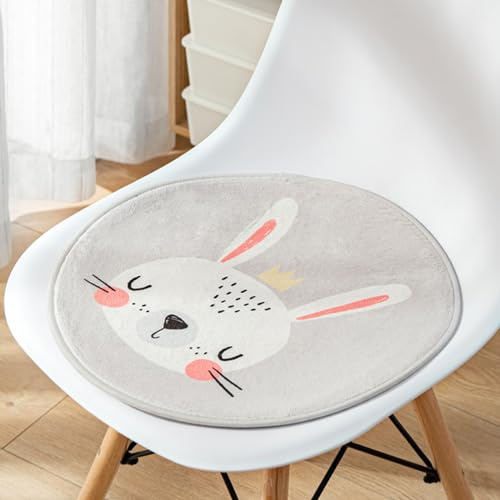 Herfair Sitzkissen Kinder, Runde Stuhlkissen Schule, Cartoon Tier Bodenkissen Kinder Stuhl Sitzpolster Sitz Auflage Kissen Kinderzimmer Deko (Stil H,33cm)