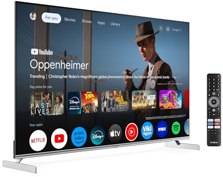 STRONG 65 Zoll SRT65UF8733, 4K QLED Smart TV mit Google TV, Netflix, Disney+ Kompatibilität und Quantum Dot Color Technologie