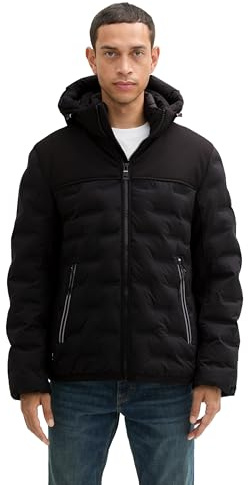 TOM TAILOR Veste hybride pour homme avec capuche amovible, 29999 - Noir., XL