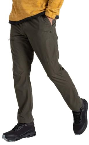 Craghoppers Mens Trousers With 3 Pockets Brisk Walking DofE Awards Approved Outdoor Pants, Woodland Green, 34W EU