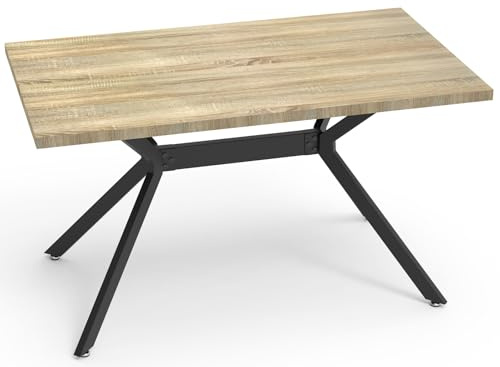 LEWE Esstisch aus Holz, Überdimensionaler Küchentisch, 140 x 80 x 76 cm | Robust Esszimmertische, Vielseitiger Tisch - Leicht zu Reinigen, Kratzfest, (Helles Holz Maserung)