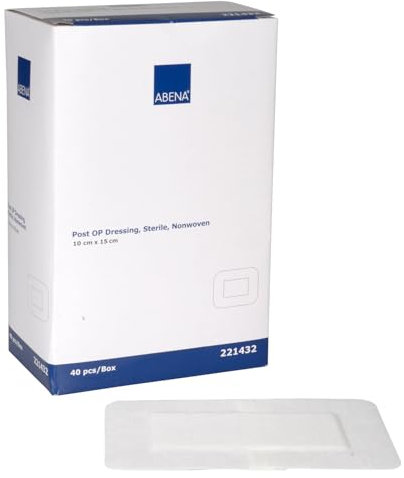 ABENA Plasters for Wounds |40 in A Pack| 10x15cm Wound Dressings. Adhesive Dressings for Wounds. ABENA Plaster Strips are Suitable to Be Used As Blister Pads and Plaster Bandages