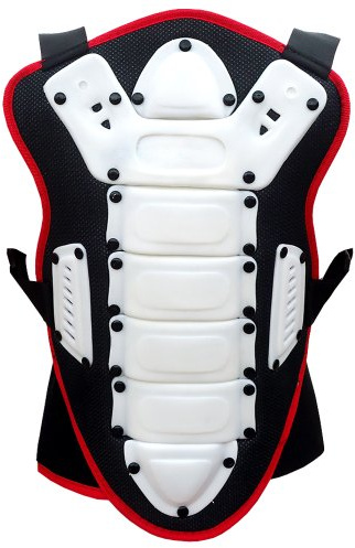PROANTI Kinder Rückenprotektor Ski Snowboard Rücken Protektor Motocross Quad Reiten - weiß, L/164