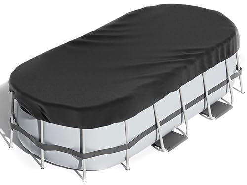 Bâche 4 Saisons pour Piscine Hors Sol Ovale Couverture De Piscine Solaire Ovale Housse De Protection Piscine Idéale pour Garder Votre Piscine Propre,7.2ft X 4.9ft,Black