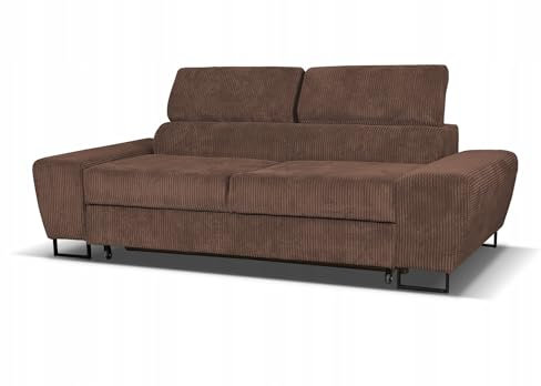 Family Meble Couch, Modell Savio, Modern Cordsofa, Zweisitzer-Sofa, Relaxsofa, Loungesofa, Fernsehsofa, Bequemer Sofa, Verstellbare Rückenlehne, Für Wohnzimmer, Esszimmer, Schlafzimmer, Büro, Braun
