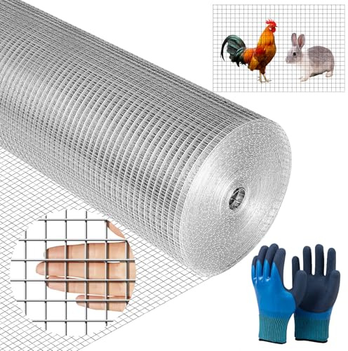 Wühlmausgitter Verzinkt Maschendrahtzaun Hasendraht Rostbeständig-Langlebig,Für Hochbeet Zaun Kellerbelüftung Hühnerdraht Kaninchendraht Volierengitter Raubvögel (0.5 x 6M(HxL),6.3mm(Maschenweite))