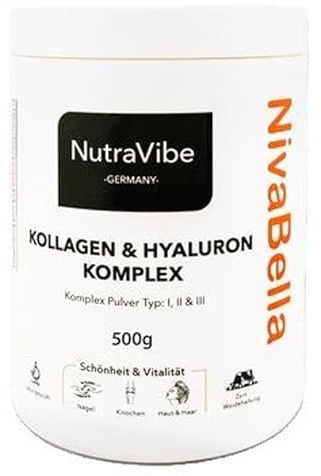 Frühlings-Deal: Jetzt zum Bestpreis! NivaBella Kollagen & Hyaluron Pulver 500 g – Typ I–III, hochdosiert, mit Hyaluronsäure, original NutraVibe, entwickelt & geprüft in Deutschland.