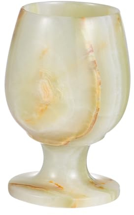 BESTOYARD Copa de Artesanal de Mármol Decoración Vino para Escritorio | Pieza Artística Hecha a Mano, Acabado Natural en Mármol, Adorno Creativo para Mesa y Fotografía