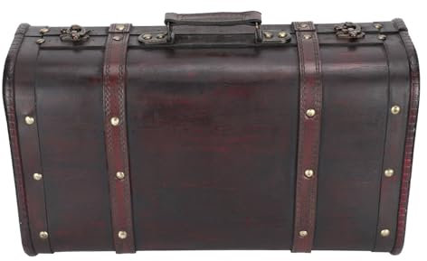 Ejoyous Vintage Holzkoffer Antike Retro -Aufbewahrungsbox mit Personalisiertem Schnallenschlos