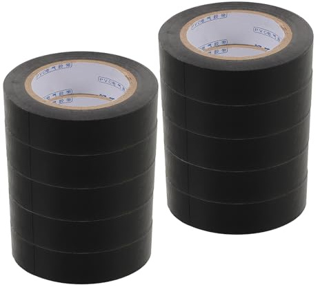 PAMINGONO Cinta Aislante Negra de PVC Fina 15 M 10 Unidades Resistente al Calor para Aislamiento y Reparación de Cables Eléctricos en Automóviles Uso Interior y Exterior