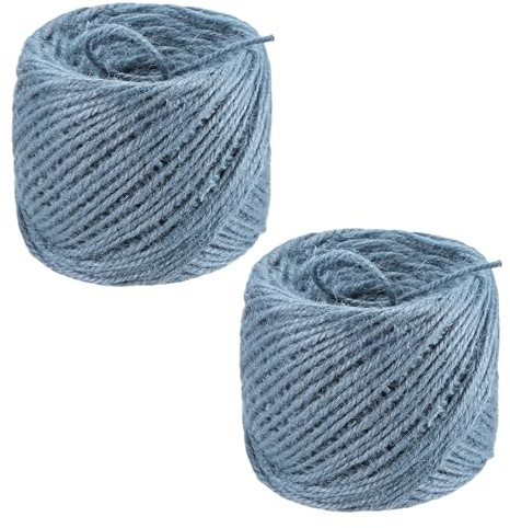 M METERXITY 2-Pack Jute Twine String 3mm x 328ft/100m, Gray | Garden Twine Balls for Crafts, Gift Wrapping, Gardening Plants, Durable Plant Ties Thick Rope