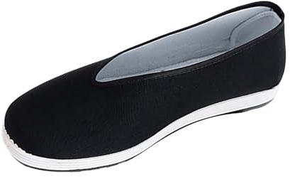 Herrskor lätta sommarpromenadskor Kung Fu Tai Chi fritidsskor ventilerande skor traditionell stil halvskor gummisula slip-skor enfärgade pedalskor arbetsskor, Mörkgrå, 45 EU
