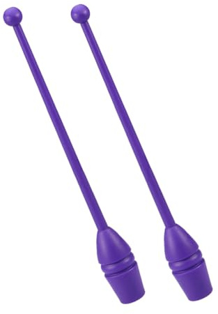 Healifty Palos de Gimnasia Rítmica de Plástico Duradero, 35 Cm, Color Morado, 2 Piezas, Equipo de Entrenamiento Adultos, Accesorios de Baile y Juegos de Gimnasia para Fitness y Competición