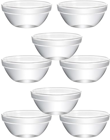 GALPADA 8 Tazones de Vidrio para Postre Pequeños Reutilizables, Cuencos de Gelatina y Pudín, Utensilios de Cocina Versátiles para Servir Mousse y Gelatina, Aptos para Fiestas y Uso
