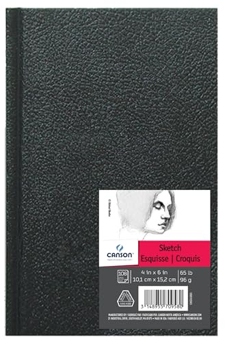 Canson - 100510343 Artist Series Sketch Book Paper Pad, for Pencil and Charcoal, Acid Free, Hardbound, 65 Pound, 4 x 6 Inch, 100 Sheets, 4X6, 0