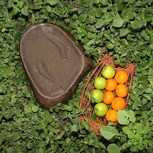 wohnfreuden Grosses Stein Vogelbad Vogeltränke oval Gartendeko ca 50 cm