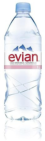 Evian Natural Spring Water 1 Liter Bottle (Pack of 6) by Evian