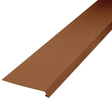 INEFA Scossalina per tetti, per grondaia, bordato su un lato 2m, marrone profilo di copertina, accessori per grondaie, profili in pvc, Made in Germany