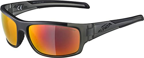 ALPINA TESTIDO - Verspiegelte und Bruchsichere Sport- & Fahrradbrille Mit 100% UV-Schutz Für Erwachsene, anthracite-black matt, One Size