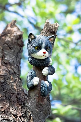 Garden Mile® Cat Animal Tree Peeker Novelty Garden Ornaments Tree Decoration Sculpture Statues Home Decor