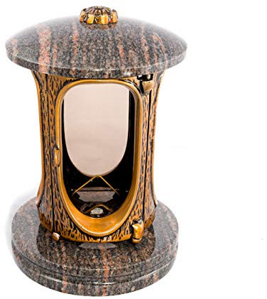 Lanterne funéraire Afterglow Elégant Granit Hauteur 23 cm Ø 15 cm classique 23 cm Himalaya