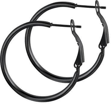 GoldChic Ohrringe Creolen Edelstahl Damen 20-100mm Hoop Silber/Gold/Schwarz | Damen Creolen Edelstahl Ohrschmuck wasserfest,Einfach zu tragen, leicht, kann den ganzen Tag getragen werden