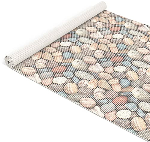 ANRO Weichschaummatte Badematte Bad Dusche WC Vorleger Teppich Antirutsch Badläufer Steine Beige Breite 130x100cm
