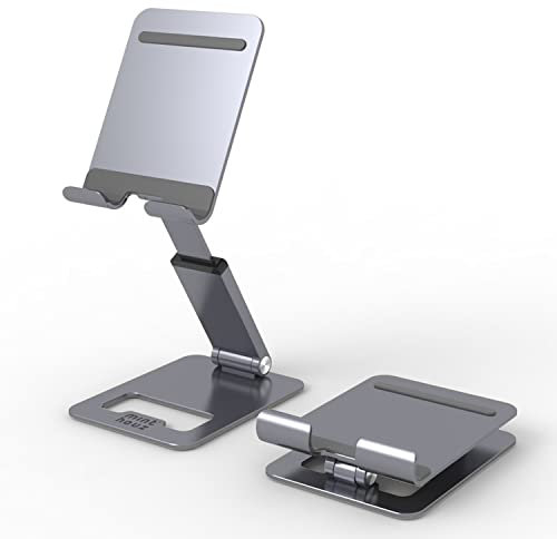 Minthouz Ausziehbare Handy Ständer, Aluminium Handyhalterung, Multi-Winkel/Höhenverstellbarer Handy Halterung, Kompatibel mit iPhone 14 13 Pro Max 12 11 und Allen 4,7-7,9 Zoll Smartphones -Grau