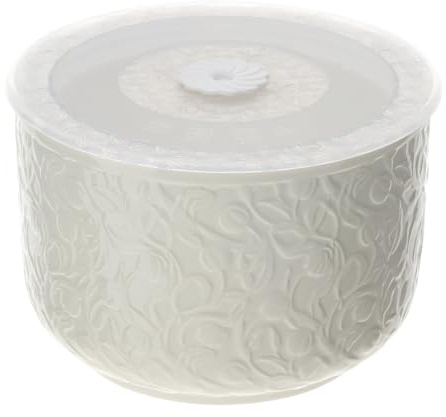 Hervit Contenitore in Porcellana con Tulipani e Coperchio Salva Freschezza Tulip - Scatola Regalo - 4 Dimensioni - Barattoli Alimenti, Microonde, Bomboniera, Regalo, Arredo Casa Cucina - Ø15x10cm