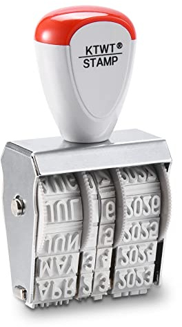 KTWT 1.5 Rubber Stamp Line Dater, Date Stamp, Office Stamp, Rotating Stamp 3/16 (5mm)