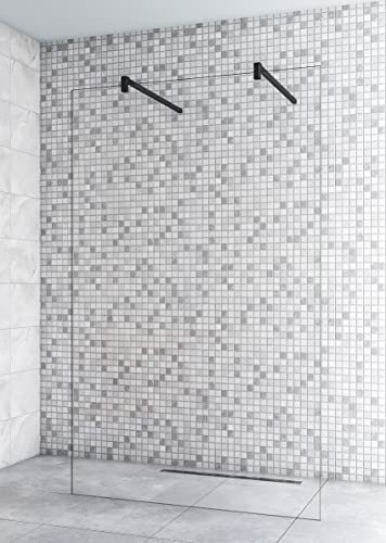 Aica Sanitär Freistehend Dusche 47.7cm Walk in Duschwand Duschabtrennung 10mm Nano Klarglas H200cm