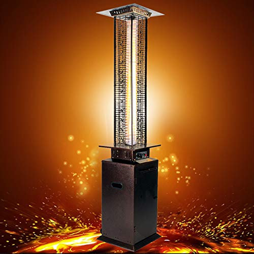 Chauffage à gaz carré avec roues, chauffage de terrasse, chauffage extérieur au propane liquéfié 13 kW, chauffage à tube de quartz commercial domestique, poêle à lampe chauffante de jardin little