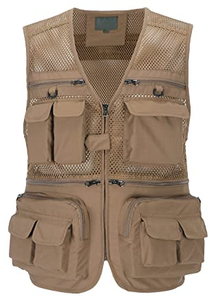 Btmpmcs Herren Outdoor Anglerweste mit Vielen Taschen Schnelltrocknend Weste Leicht Multifunktionsweste Ärmellos Jacke für Jagd Camping Fotografie Wandern Safari
