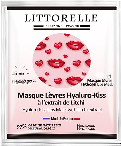 Masque Lèvres Hydratant et Anti-âge au Litchi - Patch Hydrogel Contour de Lèvres - 97% d’Origine Naturelle - Fabriqué en France – Lèvres douces, lisses et souples