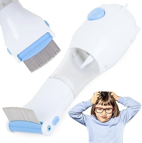 PARENCE.- Peigne Electrique Contre les Poux avec Dispositif d'Aspiration et Filtres de Nettoyage/Outil de Traitement des Poux et Lentes (Peigne/Aspirateur)